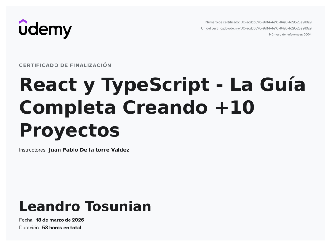 React con TypeScript Full Stack MERN